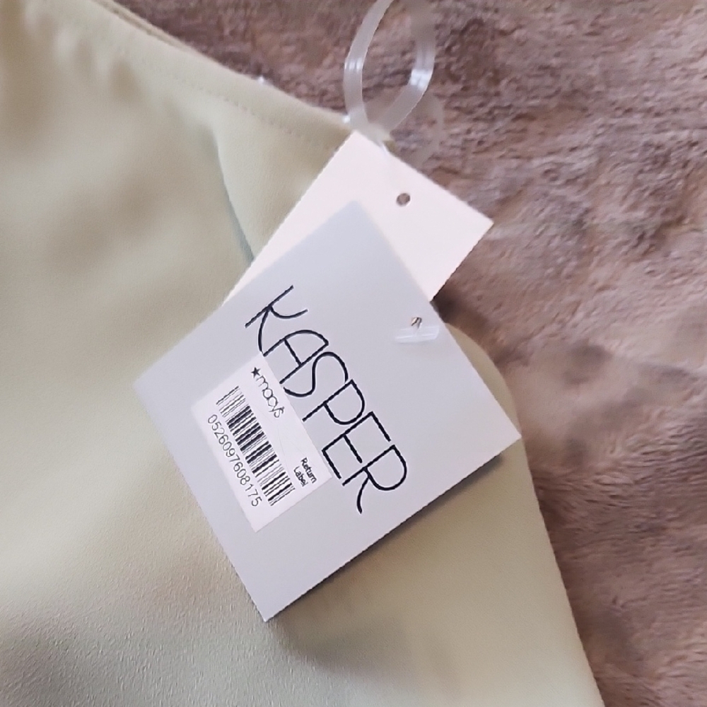 Kasper Green Tie Front Sleeveless Blouse - Picture 5 of 7